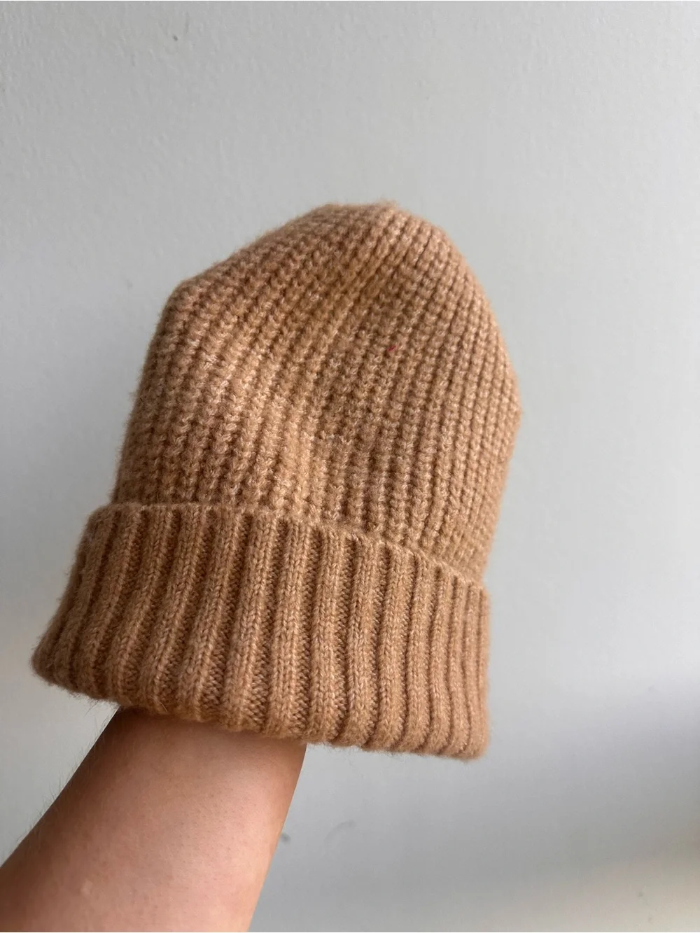 NWOT Free People Camel Tan Ribbed Knit Beanie